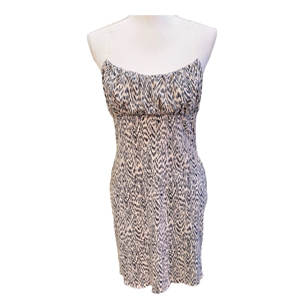 Urban Outfitters Spaghetti Strap Patterned Dress Large NWT NEW! Black White